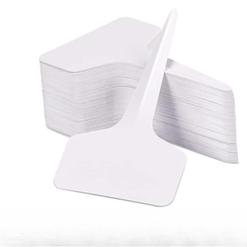 100 Pcs T-Type Plastic Plant Labels, Waterproof Garden Markers for Seedlings, Potted Plants & Vegetables, Reusable White Nursery Tags for Outdoor & Indoor Gardening Garden Tools