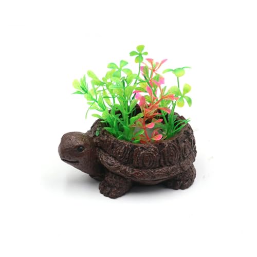Turtles Tree Statue Aquarium Decor, Artificial Bubble Stone Landscape for Shrimp Tanks & Terrarium Resin Turtles Oxygen Pumps Ornament Resin Fish Tanks Bubbler Decors