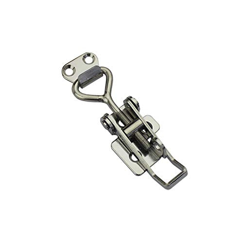 Adjustable Latch Buckle Cabinet Boxes Lever Handle Toggle Catch Latch Lock,Silver,Adjustable Range:75-95mm,2 Pcs - size: 1S,Range:75-95mm