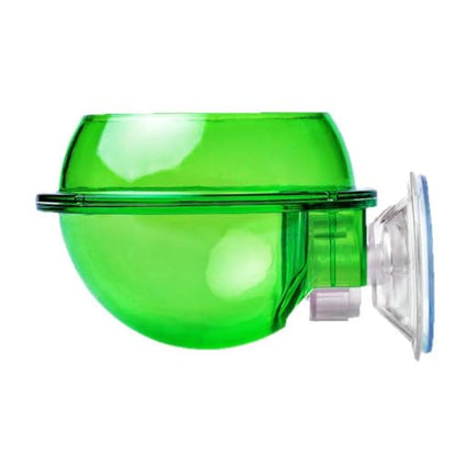Reptile Feeding Dish with Strong Suction Cup, Translucent Anti-Escape Worm Food Bowl, Live Fodder Water Container, Green, 1PC (Green) - color: Green
