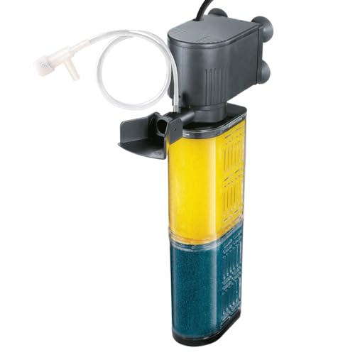 3-in-1 Aquarium Filter for 30-100 Gallons Fish & Turtle Tank Filter | Bio-Sponge Filter 18W 400GPH Quiet Submersible Pump, Easy Clean & Install, Adjustable Bubbles for Aeration, Water Circulation