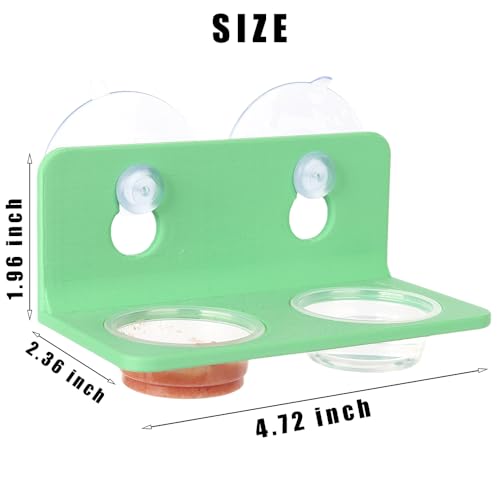 Crested Gecko Feeding Ledge with 10PCS Reptile Food Cups - Green - color: Green