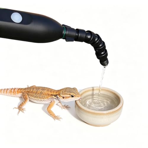 Electric Spray Bottle for Reptiles, Pet Spray Mister with 360° Universal Joint Nozzle & 3 Spray Modes for Terrarium Humidifying, Watering & Rinsing, Ideal for Gecko Lizard Turtle Snake Frog (1.2‘) - size: 1.2in hose