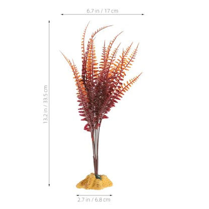 GLEAVI Artificial Reptile Tank Plants for Gecko and Tortoise Enclosure, Realistic Yellow Autumn Fern Plastic Terrarium Ornament Leaves for Snake Habitat Accessories