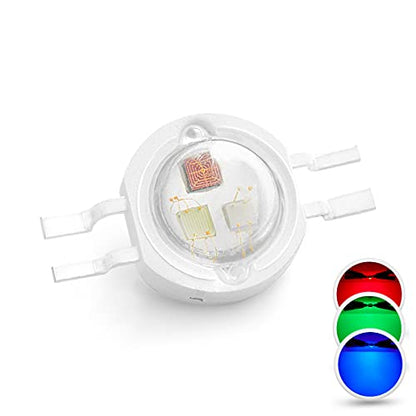 CHANZON 10pcs High Power Led Chip 3W RGB 4 pin Common Anode | (600mA for Each Color 3 Watt) Multicolor Super Bright Intensity SMD COB Light Emitter Component Diode Bulb Beads DIY Lighting - color: T) Rgb (4pins)
