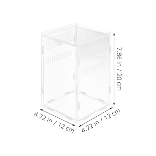 Enclosure Modular Well-Ventilated Design, Secure Lock and Multifunctional Acrylic Breeding Habitat Box for Feeding Reptile Animal Suitable Pet