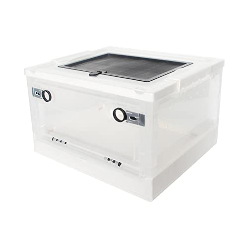 Foldable Reptile Feeding Box, Hamster Breeding Box, Transport House, Pet Cage Habitat for Frog Scorpion, White