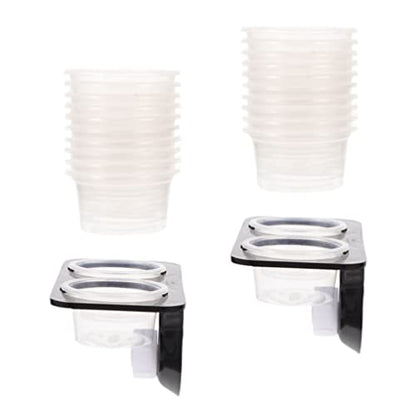 Mipcase Suction Cup Reptile Feeder Reptile Ledge with 20 Cups Double Grid Feeding Food Water Bowl Worm Dish Gecko Feeder Bowl Ledge for Lizard Bearded Dragon 1 Set Gecko Food s