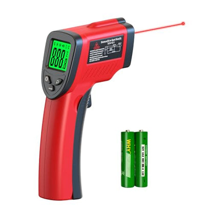 Digital Infrared Thermometer Gun -58℉ to 1022℉ (-50℃ to 550℃), Adjustable Emissivity, Laser Temperature Gun for Cooking, BBQ, Oven, Engine, and Industrial Use (Not for Human Body) - color: Red
