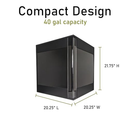 Premium PVC Reptile Enclosure, 40 Gallon, Easy Assembly, Moisture-Proof, Heat Retention, Sliding Doors, Ventilation, Bio-Active Setups, Non-Reflective Black Finish, Made in USA (Clear Brace) - color: Clear Brace
