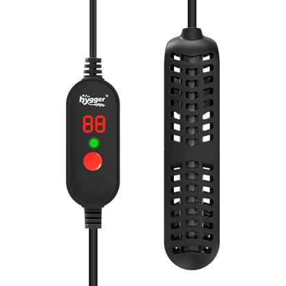 hygger 25W Small Aquarium Heater, Betta Fish Tank Heater with Adjustable Temperature External Controller and Over-Temperature Protection, for 5-10 Gallons Freshwater & Saltwater Fish Tank Turtle Tank - size: 25W