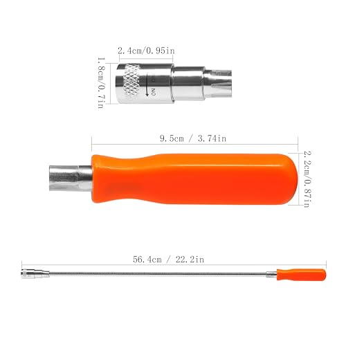Telescopic Inspection Mirror, Round Mirror (Diameter 5cm / 1.96in), Telescopic Magnetic Pickup with LED Lights, Directional Magnetic Pickup with LED Light, 3-in-1 Tool Set - style: Model-2
