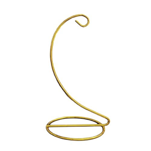 Home Decor Ornament Display Stand,Gold Iron Hanging Stand Rack Holder for Hanging Glass Globe Air Plant Terrarium,Christmas Ornament and Home Office Party Decor (Gold) - color: Gold, size: 6.5"x3.35"