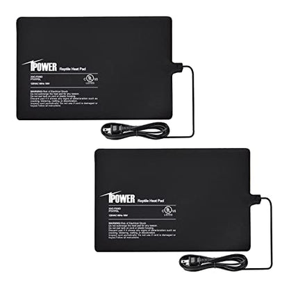 iPower Reptile Heat Pad Under Tank Terrarium Warmer Heating Mat for Turtle, Lizard, Frog, Snake, Reptile, and Other Small Animals, 8X12 Inch, 16W, 2 Pack - size: 8 X 12 Inch, style: 2 Pack