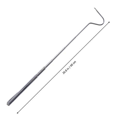 BESPORTBLE Retractable Stainless Steel Snake Hook Tool for Safe Handling of Reptiles Telescoping Design for Snake Enthusiasts and Reptile Care