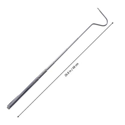 BESPORTBLE Retractable Stainless Steel Snake Hook Tool for Safe Handling of Reptiles Telescoping Design for Snake Enthusiasts and Reptile Care