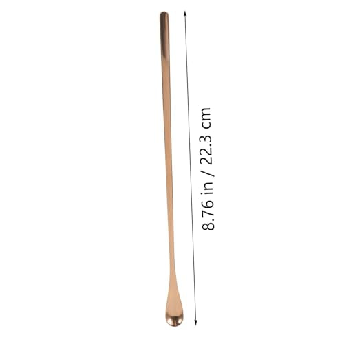 2pcs Stainless Steel Reptile Feeding Spoon Set for Lizard Food Long Handle PET Food Scoops for Small Animals for Terrarium and Aquarium Use - color: Rose Gold