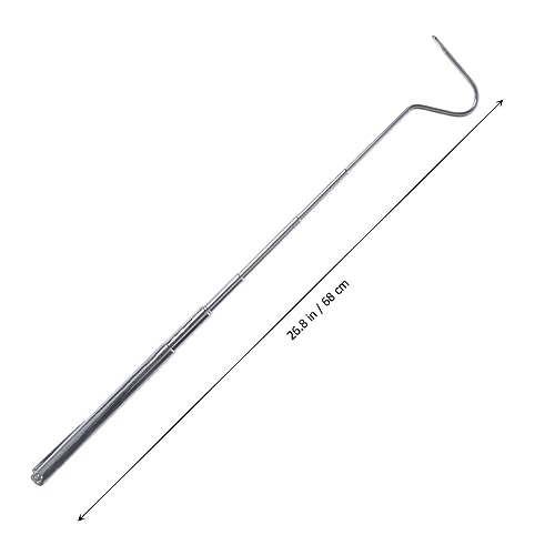 Totority Stainless Steel Retractable Snake Hook Tool Professional Reptile Supplies for Snakes and Reptiles Easy to Carry Duckbill for Safe Handling