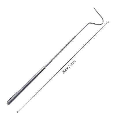 Totority Stainless Steel Retractable Snake Hook Tool Professional Reptile Supplies for Snakes and Reptiles Easy to Carry Duckbill for Safe Handling