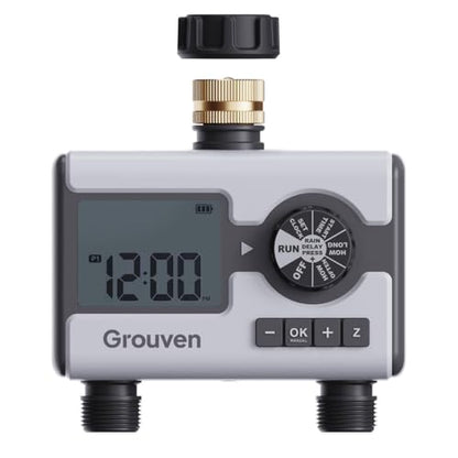 Garden Sprinkler Hose Timer Automatic Watering System 2 Outlet | with Rain Delay, Manual, Hose Timer Programmable Faucet Timer for Yard Lawn Pool - style: 2 outlets