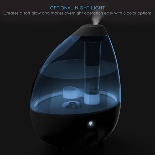 Pure Enrichment MistAire XL Ultrasonic Cool Mist Humidifier - All Day Operation for Large Rooms, 1 Gallon Tank, Variable Mist Control, Automatic Shut-Off, Whisper Quiet, and Optional Night Light - size: MistAire XL (Extra Large)
