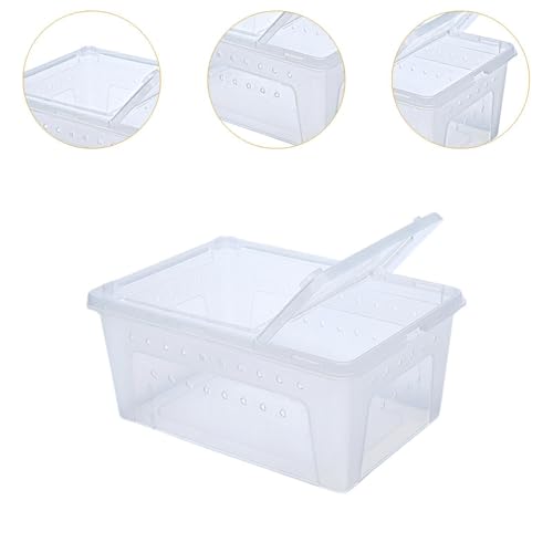 Reptile Reproduction Box Animal Housing Light Cage with Small Vents Control of Turtle Transport Container for Silk Worm, White - color: White