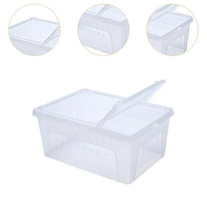Reptile Reproduction Box Animal Housing Light Cage with Small Vents Control of Turtle Transport Container for Silk Worm, White - color: White
