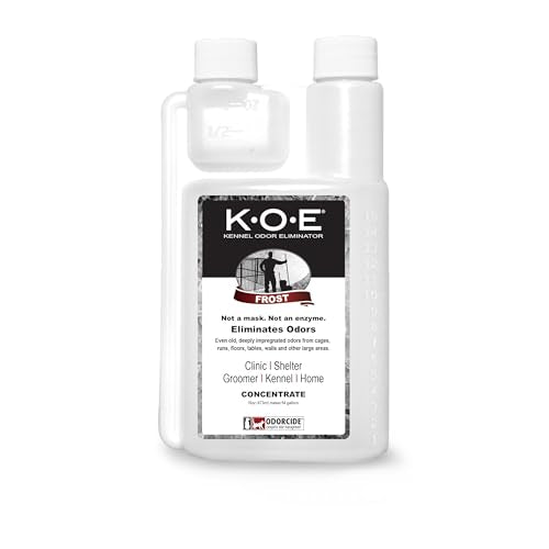 Odorcide K.O.E Kennel Odor Eliminator Concentrate – For Cages, Runs & More – For Home & Kennel w/Safe, Non-Enzymatic Formula - Frost Scent -16 oz - size: 16 Fl Oz (Pack of 1)