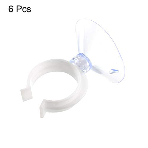 uxcell Aquarium Suction Cup Clips Airline Tube Holders Clamps for Fish Tank Clear 28.5mm 6Pcs - size: 28.5mm