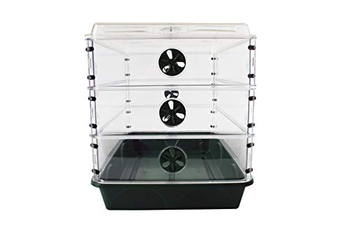95457 24" x 15" x 16.75" Domed Propagator, Green, 3 Side Extenders and Locking Clip Set - size: 3 Side Extenders and Locking Clip Set