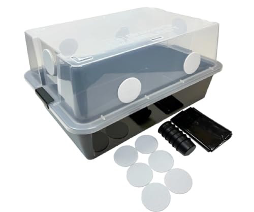 Grower's Select 66Q Large Mushroom Monotub Fruiting Chamber with Filter Disks and Liner - size: 66 Quart