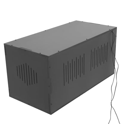 Reptile Breeding Box Terrarium 31.5x15.75x15.75 in | Smart Dual Temp Control, Sliding Glass Door, 3 E27 Sockets, For Lizard Snake Gecko - color: black