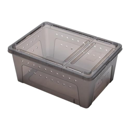 Reptile Breeding Box Reptile Feeding Box Breeding Hatching Container Pet Houses Faunarium(Black) - color: Black