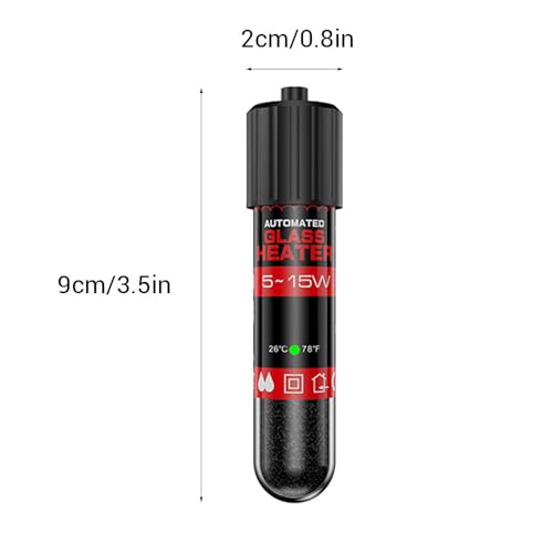 MiOYOOW Fish Tank Heater, 5/10/ 15W IP68 Waterproof Submersible Tank Heater 26℃/78℉ USB Aquarium Water Heater for 1-2 Gallons Tanks - color: 5W-1A