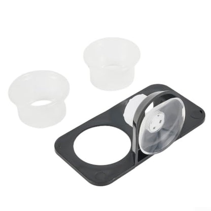 ABS Terrarium Feeder Bowl and Water Dish Rack for Reptiles, Wall Mounted Holder Fits Glass or for acrylic Tanks, Stable and Space Saving, Detachable Design for Easy Cleaning(Double boxes-Screw) - size: Double boxes-Screw