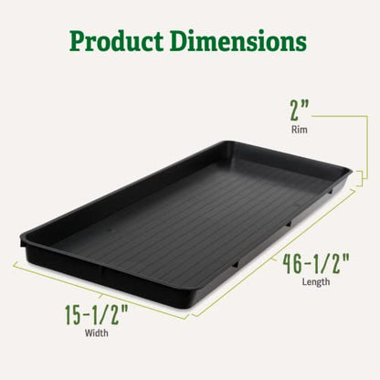 Gardeners Supply Company Large Plant Tray | 46-1/2"L x 15-1/2"W x 2"D | Multi-use Durable Plastic Tray for Indoor & Outdoor Plants, Seed Starting & Potting Flowers, Black