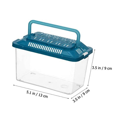 BESTOYARD Small Turtle Tank 5.1X7.1X3.5 Inch Clear Plastic Aquarium for Turtles Fish and Small Pets Portable Reptile Breeding Box Multi-Use Terrarium for Home