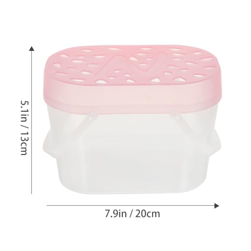 Luxshiny 2pcs Small Pet Cage and Plastic Reptile Container Portable Handheld Hamster and Turtle Carrier Boxes for Travel and Outdoor Use