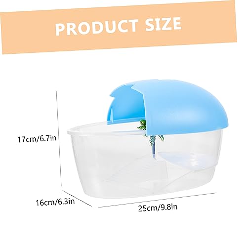 DOITOOL Practical Plastic Turtle Tank with Ramp and Sunbathing Platform Reusable Tortoise Breeding Box Aquarium for Safe Turtle Habitat and Easy Cleaning