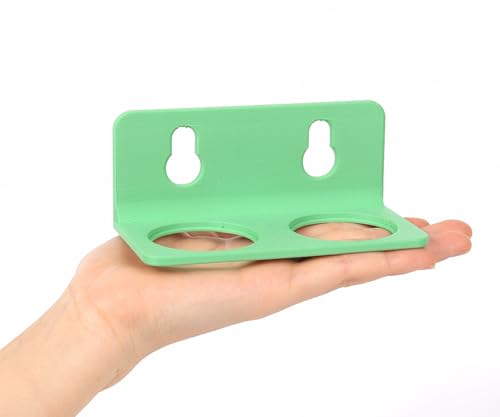 Crested Gecko Feeding Ledge with 10PCS Reptile Food Cups - Green - color: Green