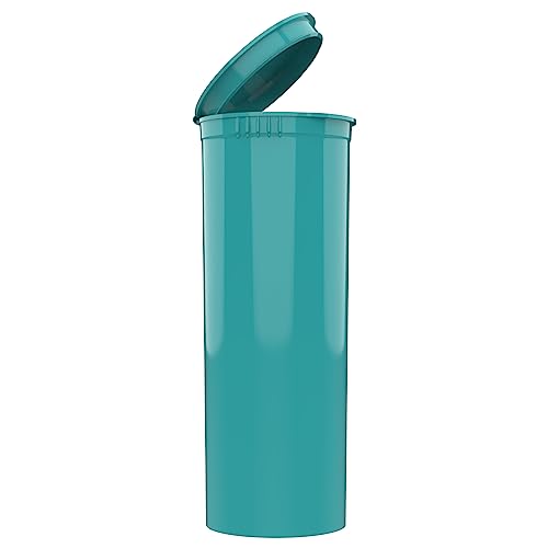 60 Dram CR Plastic Packaging Pop Top Containers - Child Resistant Travel Holder Vial Bottles - 75 qty (Aqua) - color: Aqua