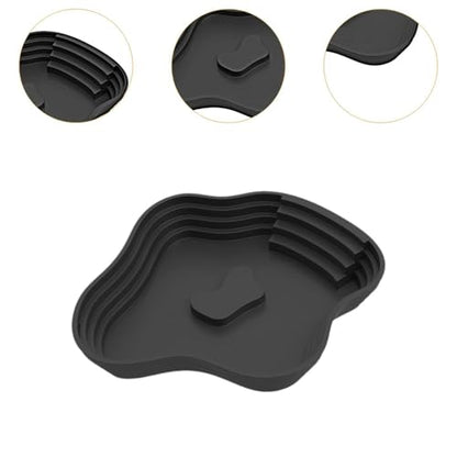 Reptile Bathing Pool Tortoise Water Dish Lizards Habitat Turtle Bath for Gecko Tortoise, Black S - color: Black S