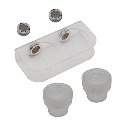 Magnetic Reptile Feeding Cups, Acrylic Gecko Feeding Ledge with 10 pcs Food Cups,Reptile Food and Water Dish Bowl for Geckos,Chameleon,Corn Snake,Iguana (F-2)