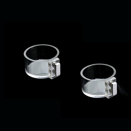 2 Pack Jumping Spider Feeding Dish, Acrylic Tarantula Water Dish Food Bowl | Jumping Spider Food Water Dish, Strong Double Magnets, Jumping Spider Enclosure Accessories for Insect,Reptile,Mantis,Bug