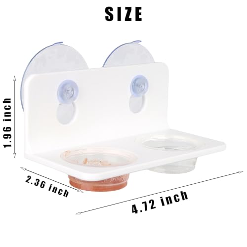 Crested Gecko Feeding Ledge with 10PCS Gecko Food Water Dish - color: White