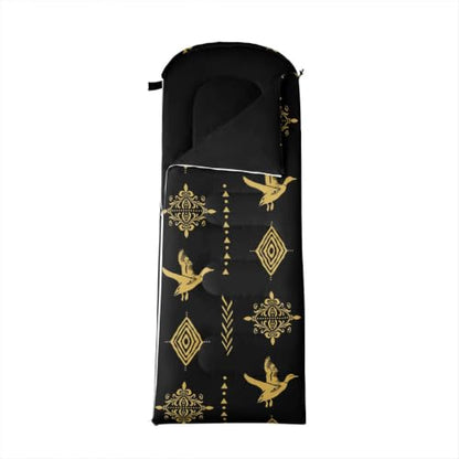 Erosebridal Sugar Skull Kids Sleeping Bag Southwestern Aztec Western Camping Blanket for Hiking Travel Hunting Sleep Bag - color: Black Yellow Gold 22