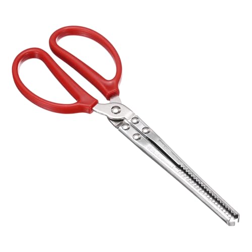 uxcell Crabbing Tongs, 11" Metal Serrated Extra Long Loach Tongs Beach Reptile Catching Clip Garbage Clip with Straight and Bent Heads for Lobsters Loach Other Reptile, Red - size: 11"