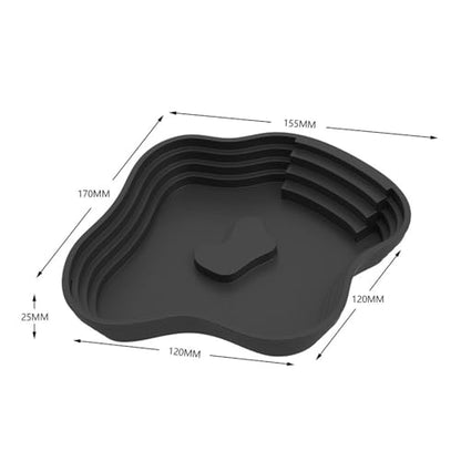 Reptile Bathing Pool Tortoise Water Dish Lizards Habitat Turtle Bath for Gecko Tortoise, Black S - color: Black S