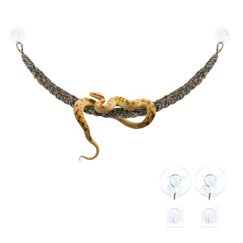 Snake Climbing Rope,Snakes Ladders Toys, Snake Enrichment Supplies, Small Reptile Tank Accessories, Reptile Climbing Toys for Ball Python Corn Hermit Crab Lizards Geckos (Black) - color: Black