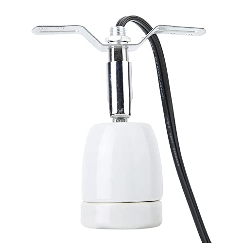 Pissente Reptile Ceramic Heat Lamp Holder, E27 Rotatable Socket Adjustable Reptile Lamp Holder Bracket Light Stand 300W Reptile Base Bulb Holder for Reptile Light Fixture Holder